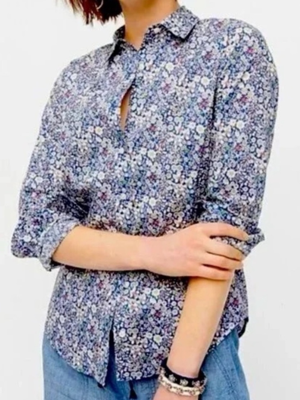 J. Crew x Liberty of London floral print button-down in Junes Meadow, size 16